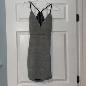 Lace backless mini dress